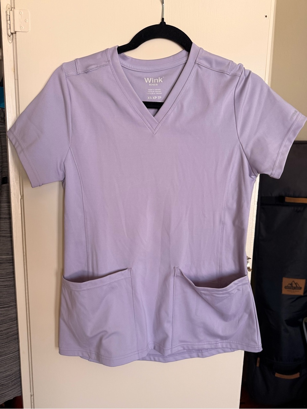 Wink Lavender V-Neck Scrub Top XS